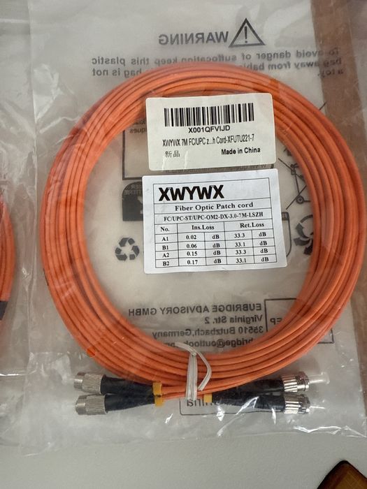 Cablu patch fibră optică 7m OM2/OM4 DX LSZH 3.0mm,duplex,LC FC SC ST