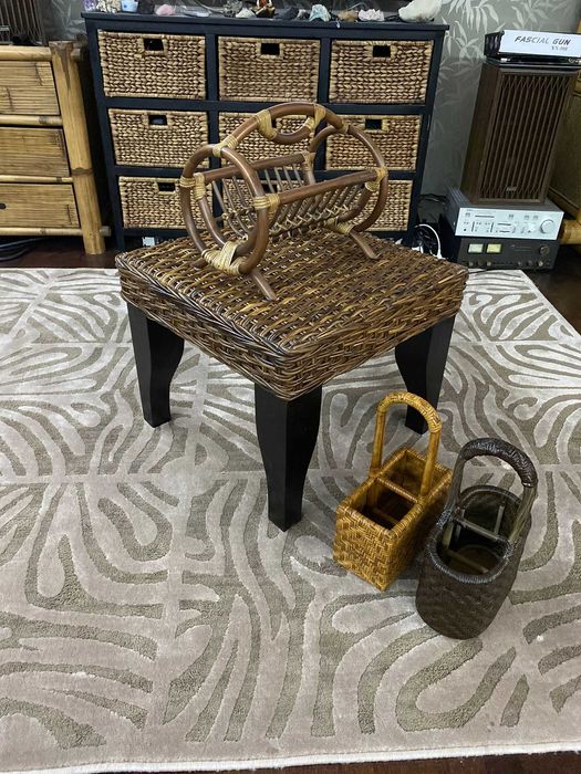 masa cafea ratan impletit lemn masiv mango