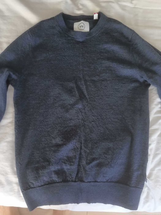 Kronstadt Men's Navy Blue 100% Merino Wool Knit Long Sleeve