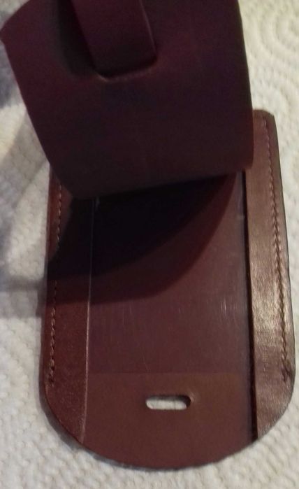 Кафяв кожен калъф за очила - ръчна изработка