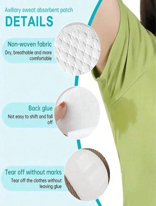 Дишащи и бързосъхнещи подплънки/ превръзки за подмищници против пот и потни петна по дрехите - 10 броя