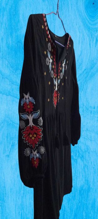 Rochie TEX dama cu broderie florala