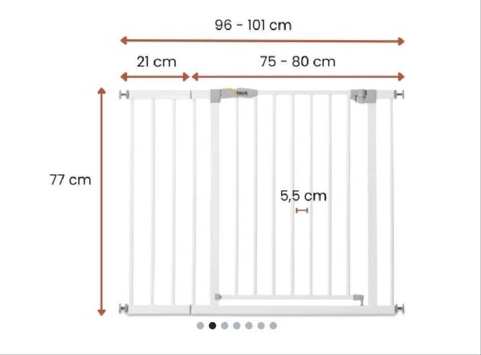 Poarta de siguranta copii Hauck 75-20 cm  + extensie 21 cm