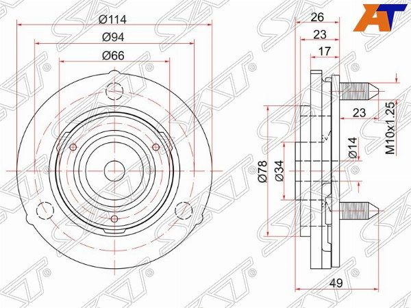 Опора передней стойки  Toyota Land cruiser prado 90
