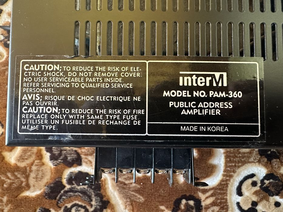 Amplificator Mixer Audio Profesional Inter-M PAM-360 – 360W / 100V / 5 Zone