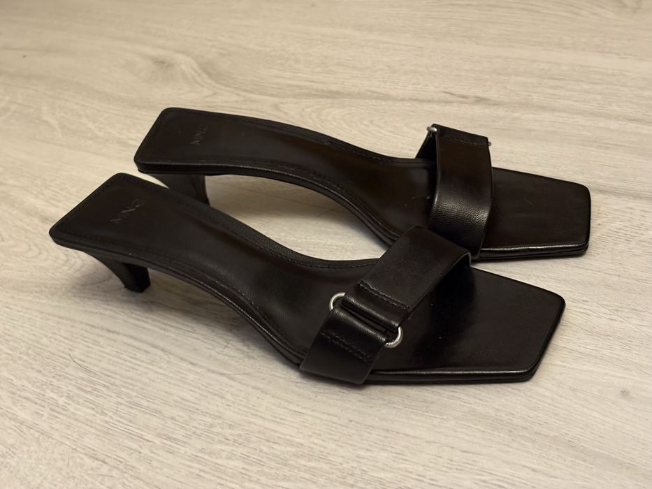 Pantofi, Mango, catarama, toc mic, bot patrat