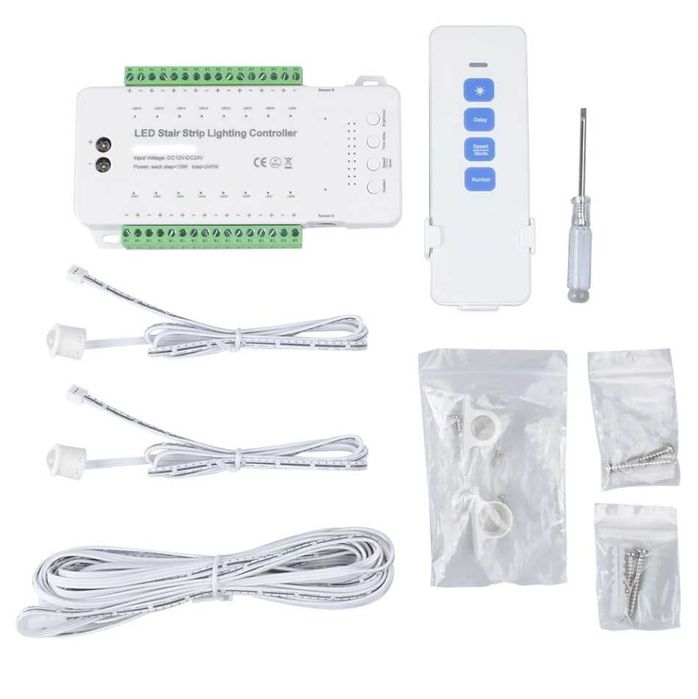 Kit Iluminat Inteligent Scari trepte Cu Senzori banda LED, alimentator