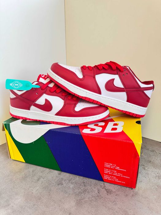 Adidași Nike AIR Dunk University Red, Unisex, NOI - Cu Cutie/Accesorii