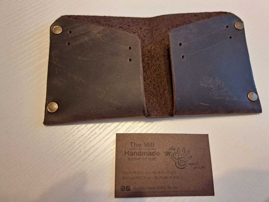 Portofel piele handmade , nou