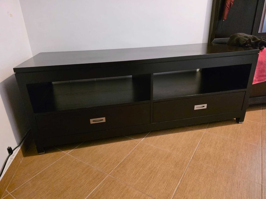 Vand comoda cu polita TV din lemn masiv
