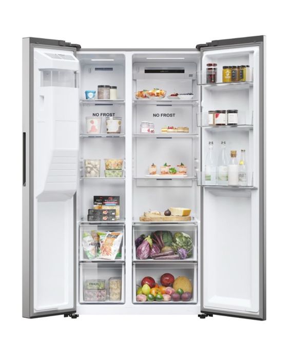 Frigider side by side Haier HSR5918DIMP No Frost Dozator apa Clasa D