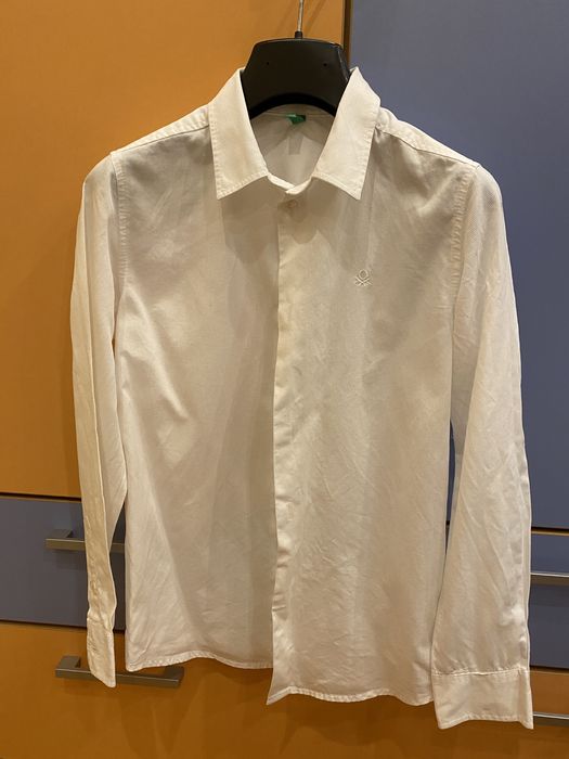 Camasa alba Benetton, 8-9 ani