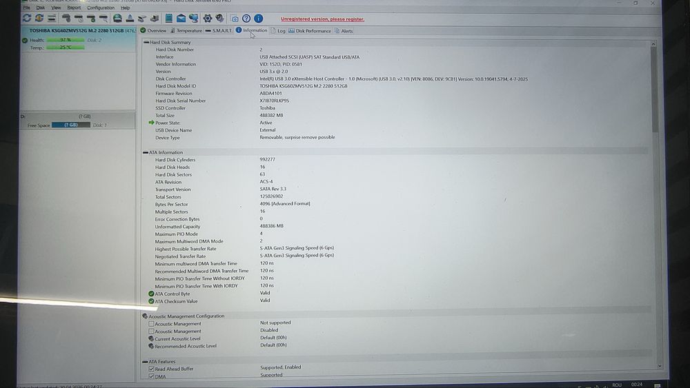 Toshiba KSG60ZMV512G M.2 512gb 6Gbps SATA SSD