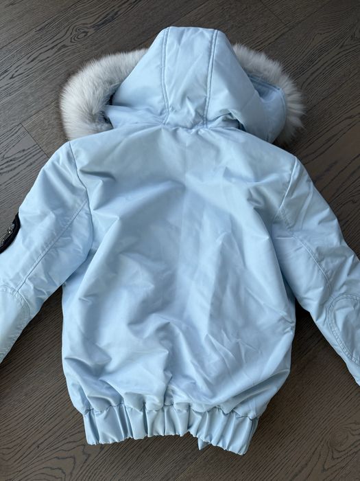 Нова синя парка с богат естествен косъм лисица зимно яке с качулка