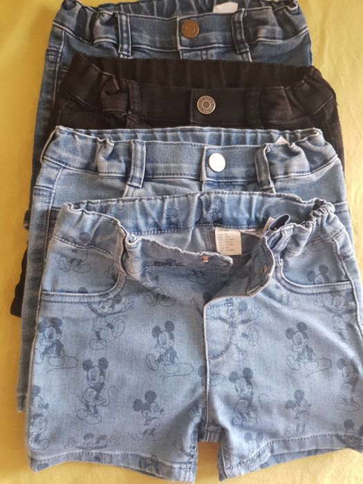 4 броя къси дънкови панталонки,86см,H&M