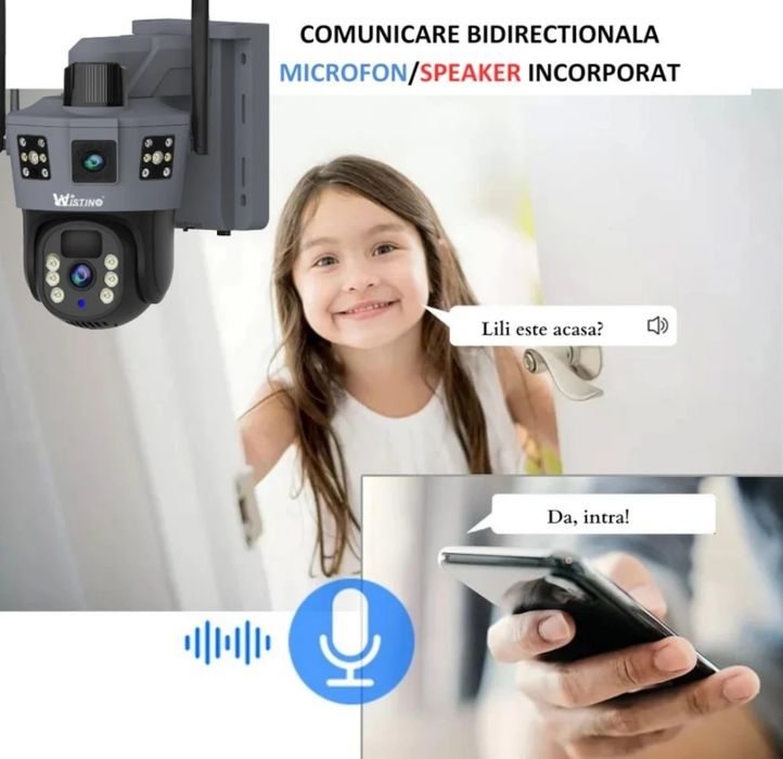 Camera de Supraveghere Solara 4G, Zoom X10, Full HD 1080p, Vedere Noct