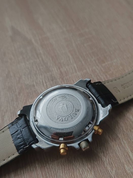 Ceas Bulova Chronograph Automatic Valjoux 7750 Swiss Made Sapphire - Ref. G6028 - Anii '90 - Revizie Recenta + Cutie Originala