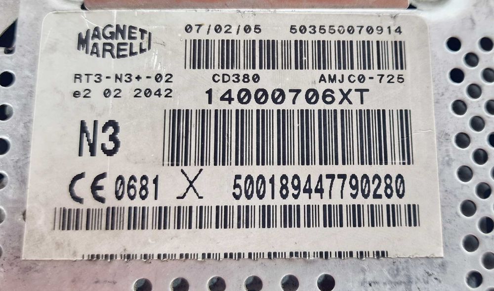 Радио СД CD Навигация Navi RT3 Lancia Phedra Peugeot 807 Ланчия Федра Пежо 14000706XT