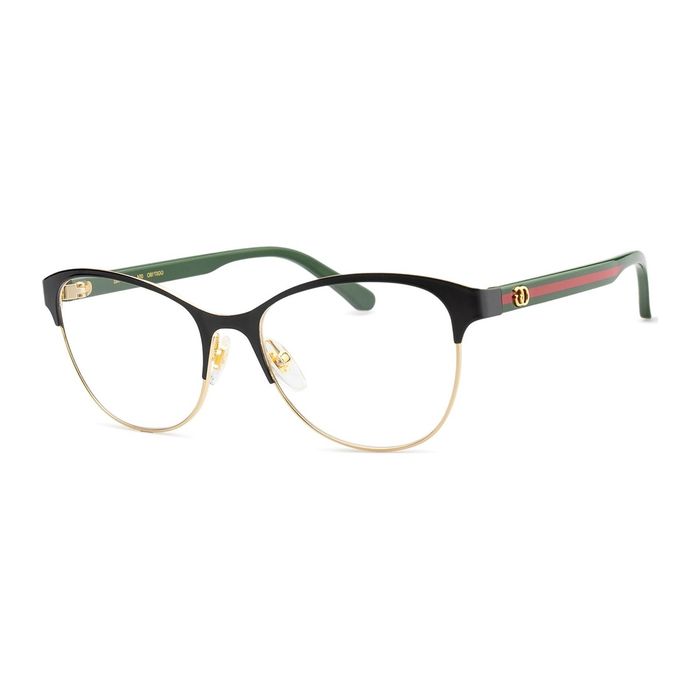 Gucci GG0718O-004 Black Gold Green - Women's Optical Frames 53mm