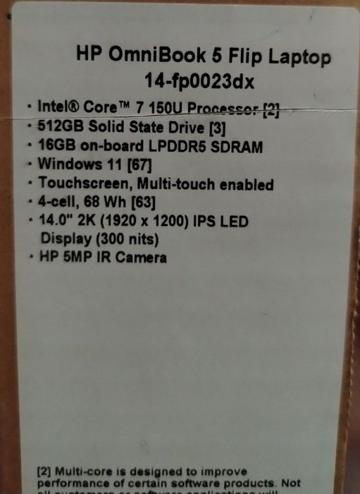 Продаëтся HP OmniBook 5 Flip/14 IPS WUXGA/Core 7-150U/16GB LPDDR5/512G