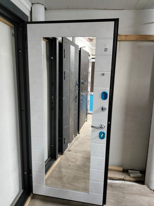 Двери входные с зеркалом