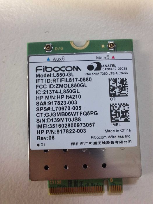 Modul 4G LTE Wireless Fibocom L850-GL M.2 Card Lenovo/HP