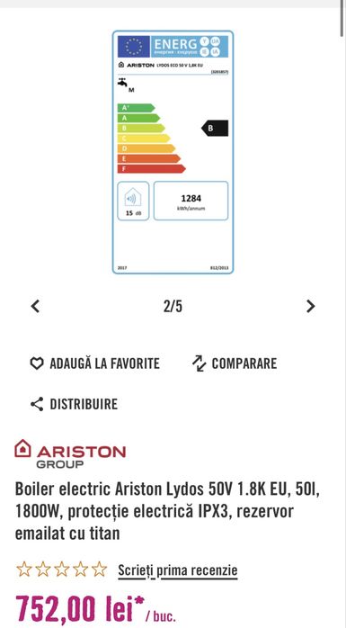 Boiler Ariston 50 l