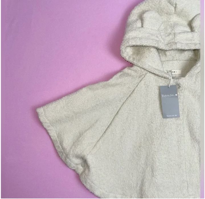 Махровое полотенце пончо с ушками