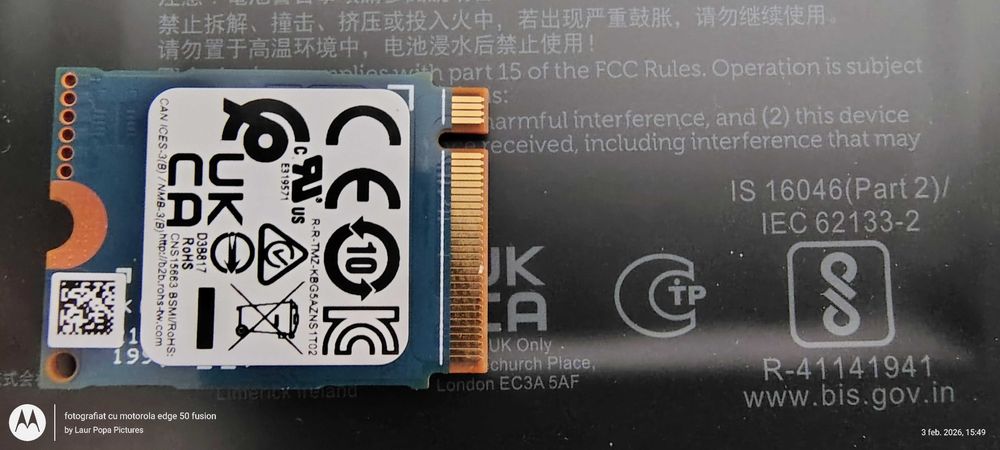 Solid State Drive PCIe Gen4x4 256Gb