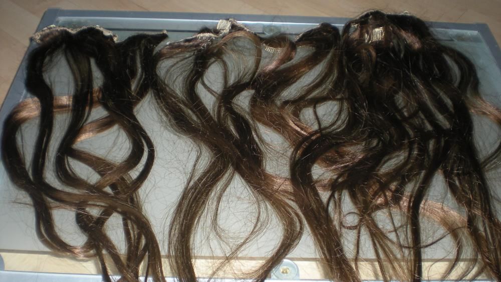 естествена коса на щипки