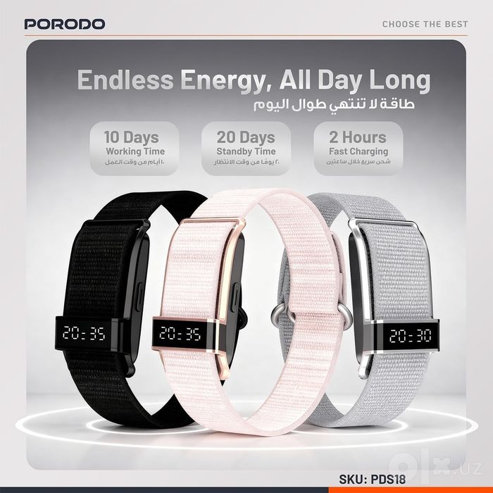Smart Fitness Braslet Whoop, Porodo, Valdus, Ovfle,Смарт Фитнес Трекир