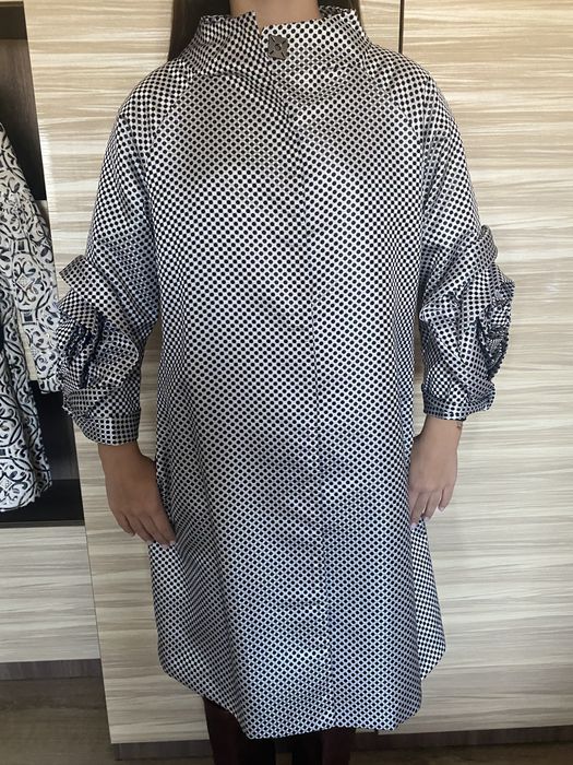 Тренч чернобелый, демисезонный