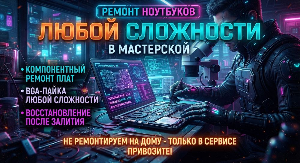 Срочный ремонт ноутбуков.