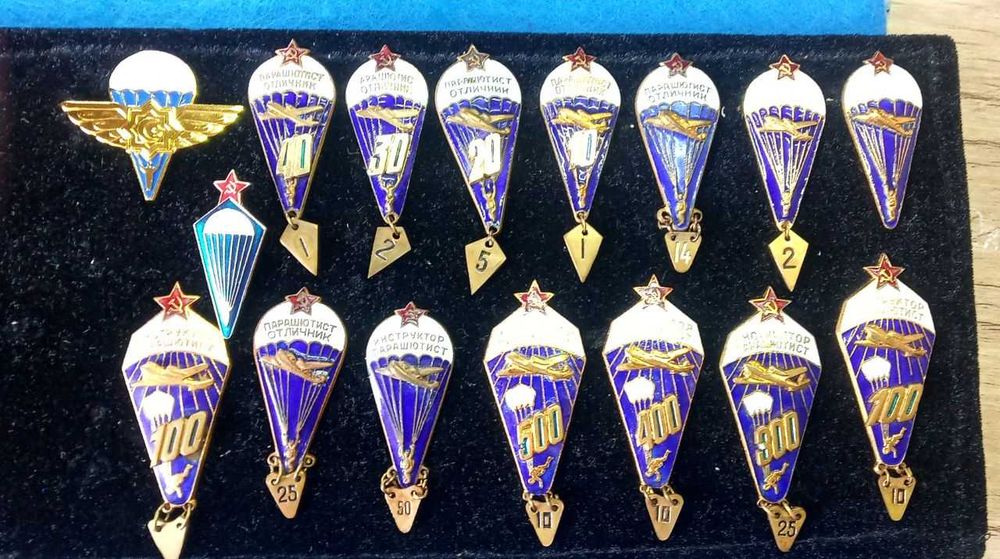 значки знаки Парашютист СССР 16 шт.