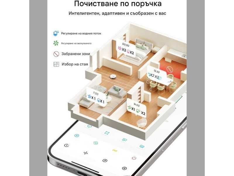 Робот Прахосмукачка с Автоматична Станция Lefant M2 Pro, 6000Pa