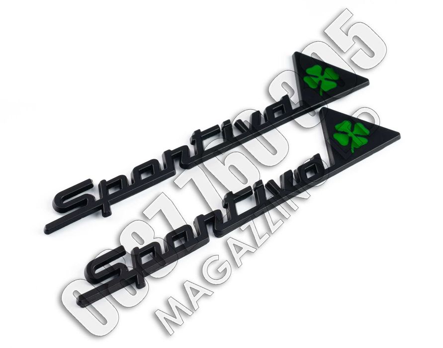 Емблеми за Калник Alfa Romeo Sportiva за Жулиета Хромирани Черен Мат