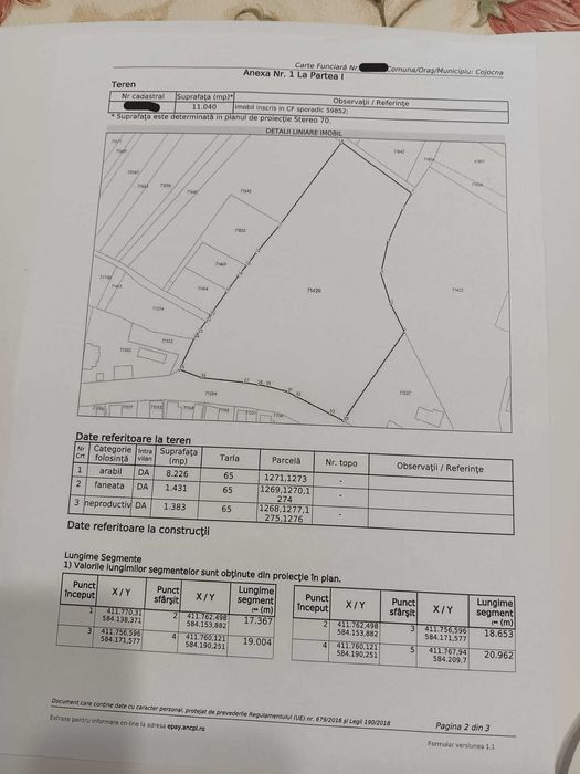 De vânzare teren intravilan de 1,1 hectare in sat Cojocna