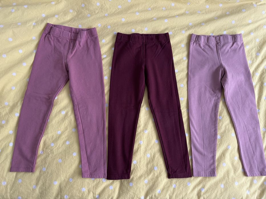 H&M - Set 3 perechi colanti flausati din bumbac, 110 cm, 4-5 ani