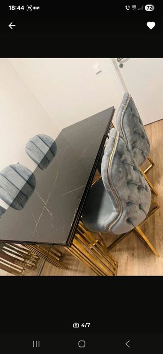 Set masa neagra cu 6 scaune