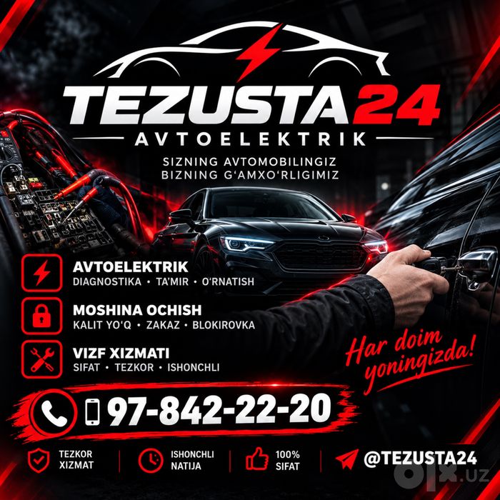 Avtoelektirik•Автоелектирик•Moshina Ochish•23:59