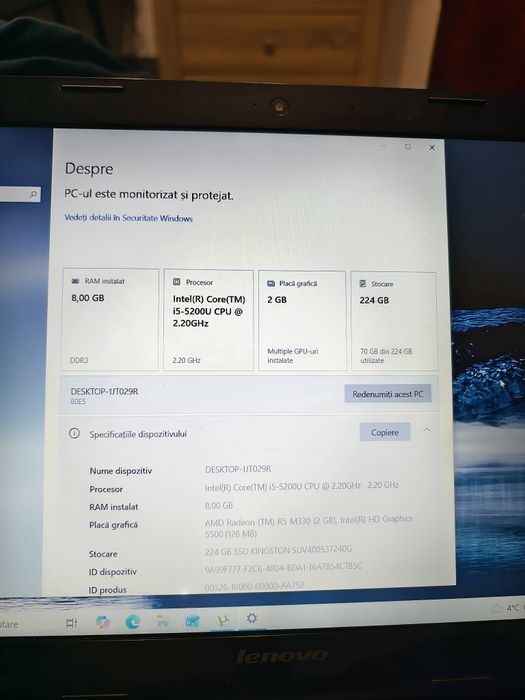Laptop Lenovo G50-80 GPU dedicat Radeon R5 2gb