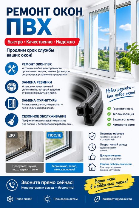 Установка и ремонт окон пвх