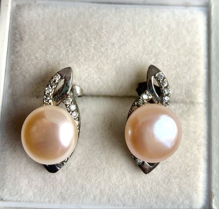 Cercei din argint cu perle si zirconii