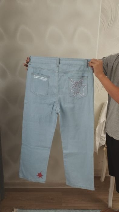 Джинсы бэгги голубого цвета