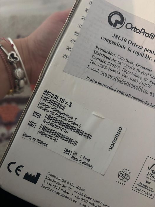Orteză șold bebeluși Ottobock Tübingen 28L10 – Mărimea M (Displazie)