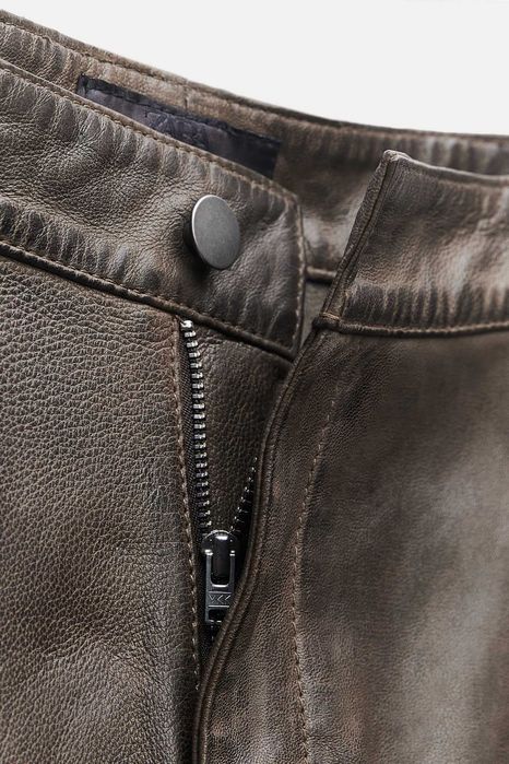 Брюки кожаные ZARA