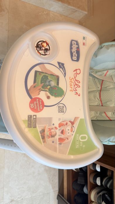 Scaun de masa Chicco Polly 2 Start 4roti, Froggy, 0 luni+