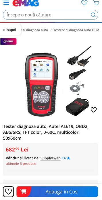 Tester Autel AL619, ABS/SRS Display