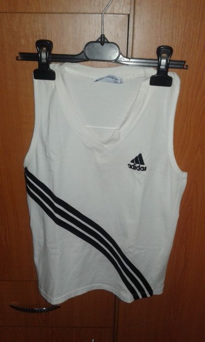 Tricou /Bluza kimono / Maiou alb cu negru Adidas , M