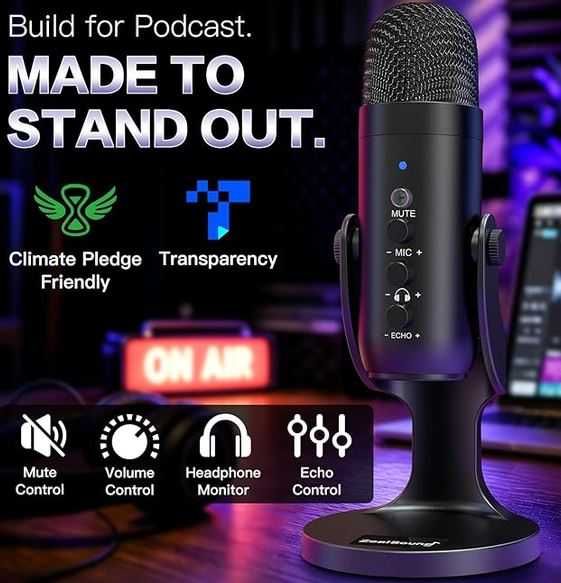 Microfon Streaming Studio Podcast cu anulare zgomot - nou!